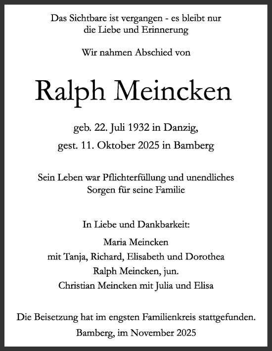 Anzeige von Ralph Meincken von MGO