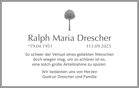 Anzeige von Ralph Maria Drescher von MGO
