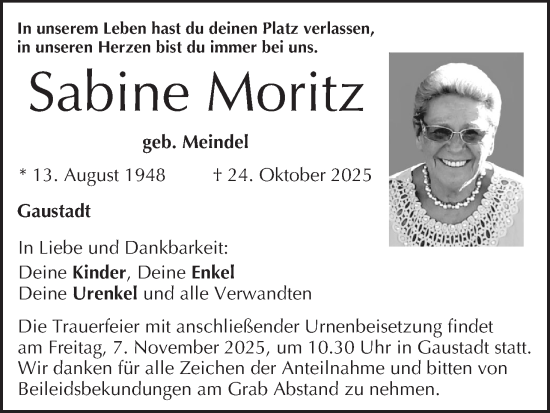 Anzeige von Sabine Moritz von MGO