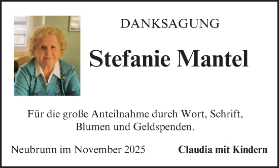 Anzeige von Stefanie Mantel von MGO