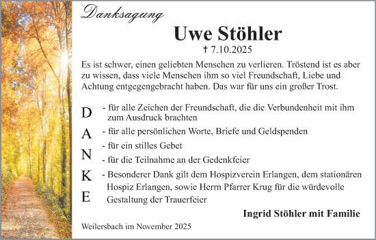 Anzeige von Uwe Stöhler von MGO