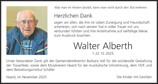Anzeige von Walter Alberth von MGO