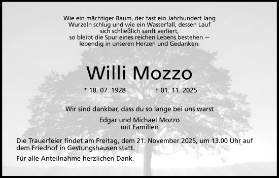 Anzeige von Willi Mozzo von MGO