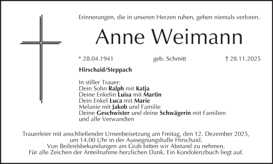 Anzeige von Anne Weimann von MGO