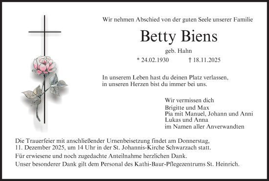 Anzeige von Betty Biens von MGO