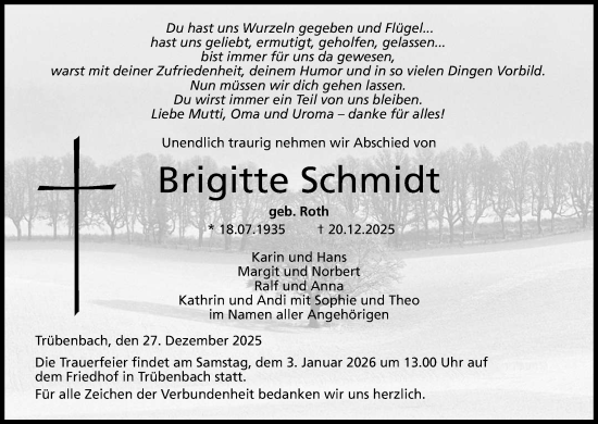 Anzeige von Brigitte Schmidt von MGO