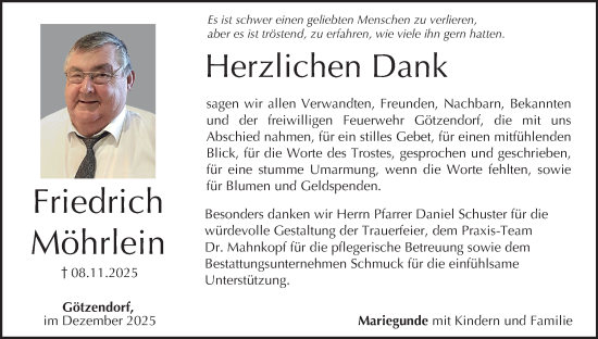 Anzeige von Friedrich Möhrlein von MGO