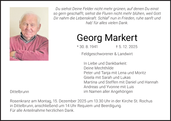 Anzeige von Georg Markert von MGO