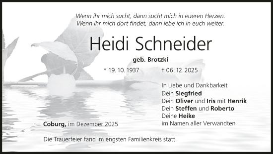 Anzeige von Heidi Schneider von MGO