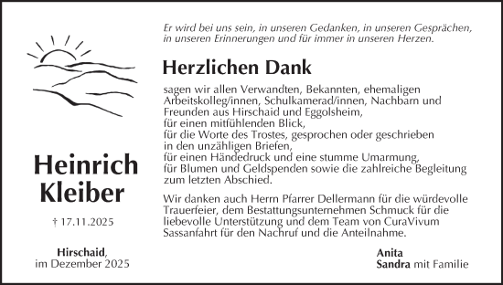 Anzeige von Heinrich Kleiber von MGO