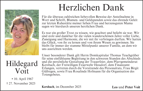 Anzeige von Hildegard Voit von MGO