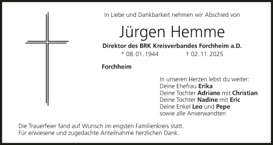 Anzeige von Jürgen Hemme von MGO