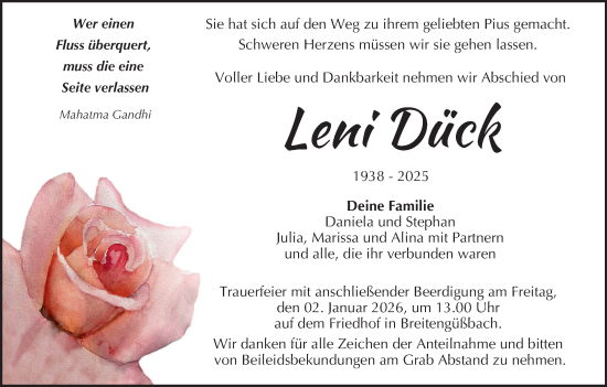 Anzeige von Leni Dück von MGO
