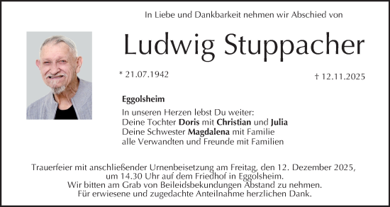 Anzeige von Ludwig Stuppacher von MGO