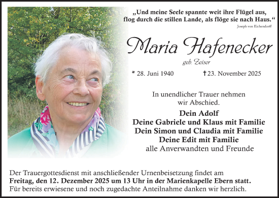Anzeige von Maria Hafenecker von MGO