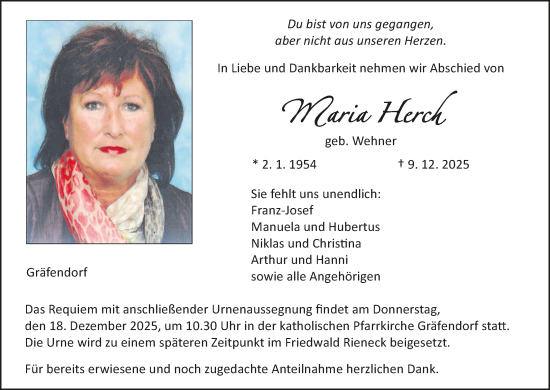 Anzeige von Maria Herch von MGO