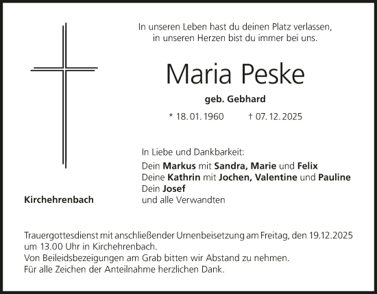 Anzeige von Maria Peske von MGO
