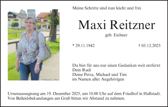Anzeige von Maxi Reitzner von MGO
