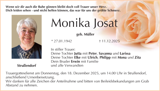 Anzeige von Monika Josat von MGO