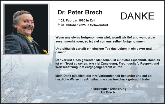 Anzeige von Peter Brech von MGO