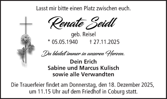 Anzeige von Renate Seidl von MGO