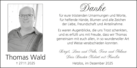 Anzeige von Thomas Wald von MGO