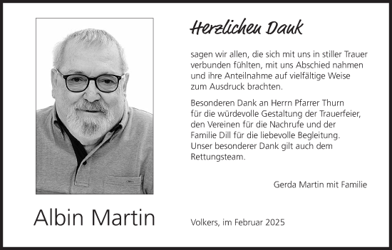 Anzeige von Albin Martin von MGO