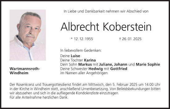Anzeige von Albrecht Koberstein von MGO
