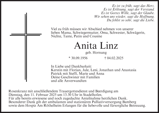 Anzeige von Anita Linz von MGO