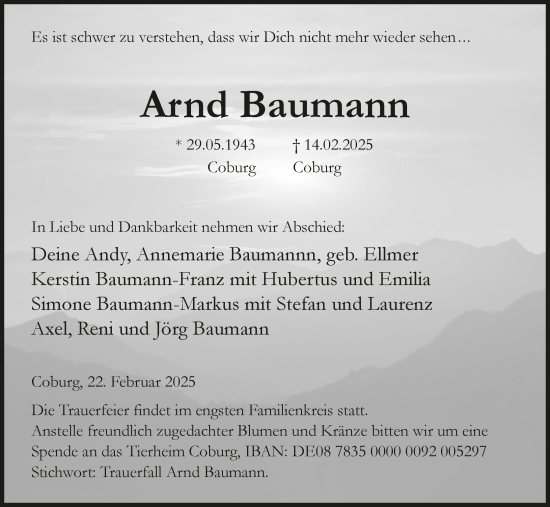 Anzeige von Arnd Baumann von MGO