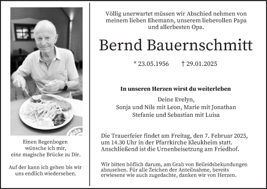 Anzeige von Bernd Bauernschmitt von MGO