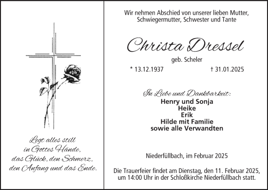 Anzeige von Christa Dressel von MGO