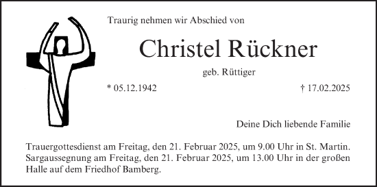 Anzeige von Christel Rückner von MGO