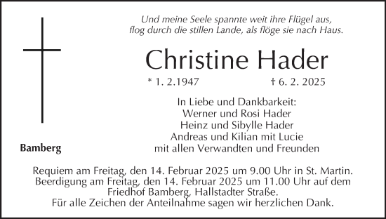 Anzeige von Christine Hader von MGO