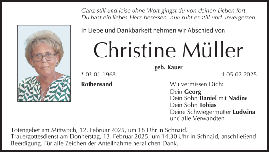 Anzeige von Christine Müller von MGO