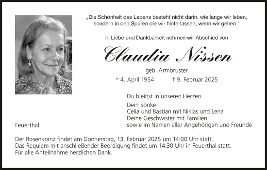 Anzeige von Claudia Nissen von MGO