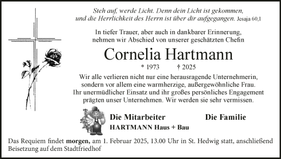 Anzeige von Cornelia Hartmann von MGO