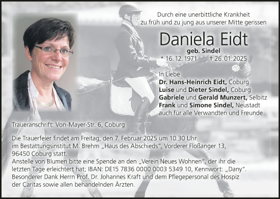 Anzeige von Daniela Eidt von MGO
