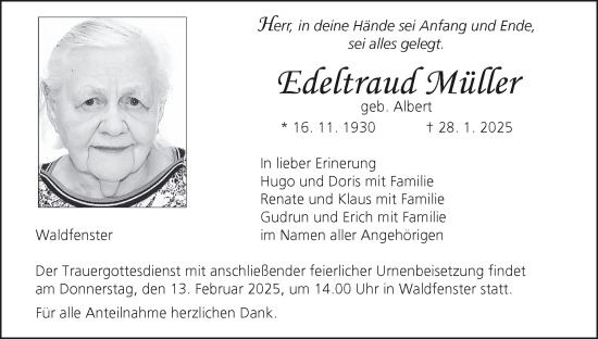 Anzeige von Edeltraud Müller von MGO