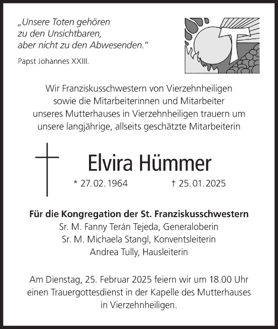 Anzeige von Elvira Hümmer von MGO