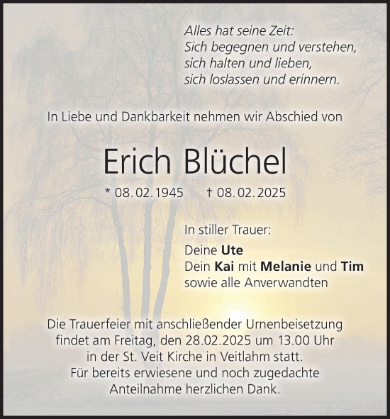 Anzeige von Erich Blüchel von MGO