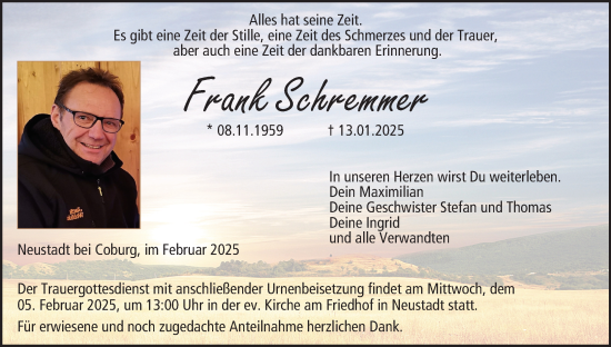 Anzeige von Frank Schremmer von MGO