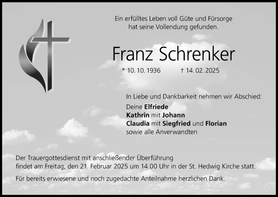 Anzeige von Franz Schrenker von MGO