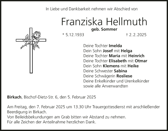 Anzeige von Franziska Hellmuth von MGO