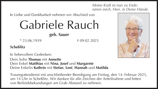 Anzeige von Gabriele Rauch von MGO