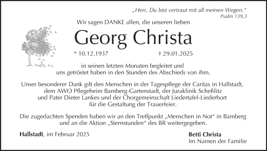 Anzeige von Georg Christa von MGO