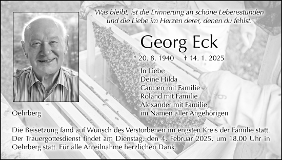 Anzeige von Georg Eck von MGO