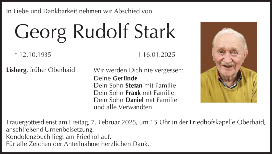 Anzeige von Georg Rudolf Stark von MGO
