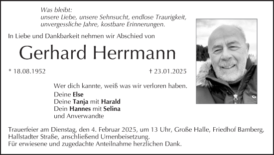 Anzeige von Gerhard Herrmann von MGO
