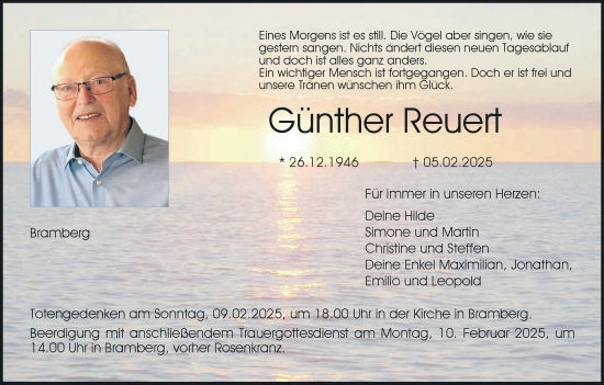 Anzeige von Günther Reuert von MGO